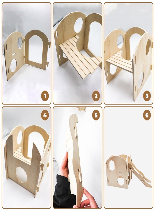 MHLLGN Bearded Dragon Tank Accessories, Wooden Playground Decor Hide for Enclosures Aquariums for Reptiles Spider Gecko Snake, Bearded Dragon Basking Platform - Image 5
